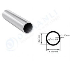 Alüminyum Boru Dış Çap 29.5mm X Et Kalınlık 1.25mm